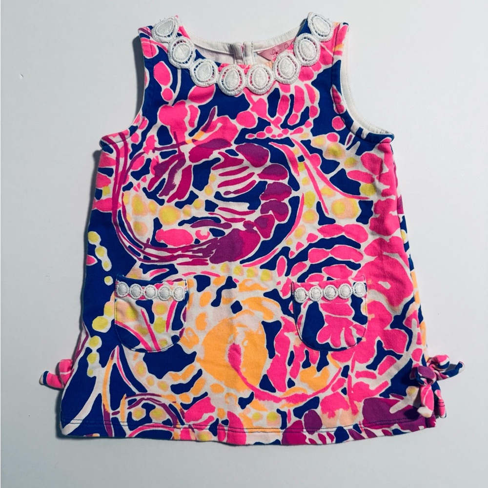 Lilly Pulitzer Girls Sleeveless Shift Dress in Pink, Blue, Yellow